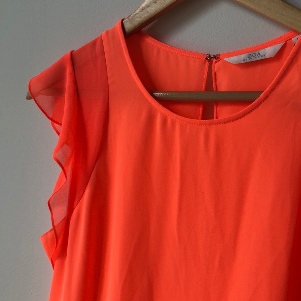 Anthropology Zoa bright orange top NWOT